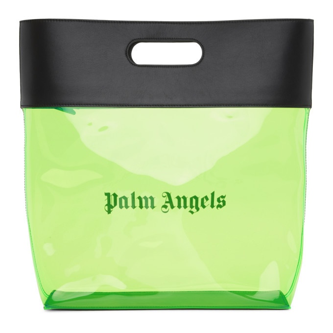 Photo: Palm Angels Green and Black Alien Shopper Tote