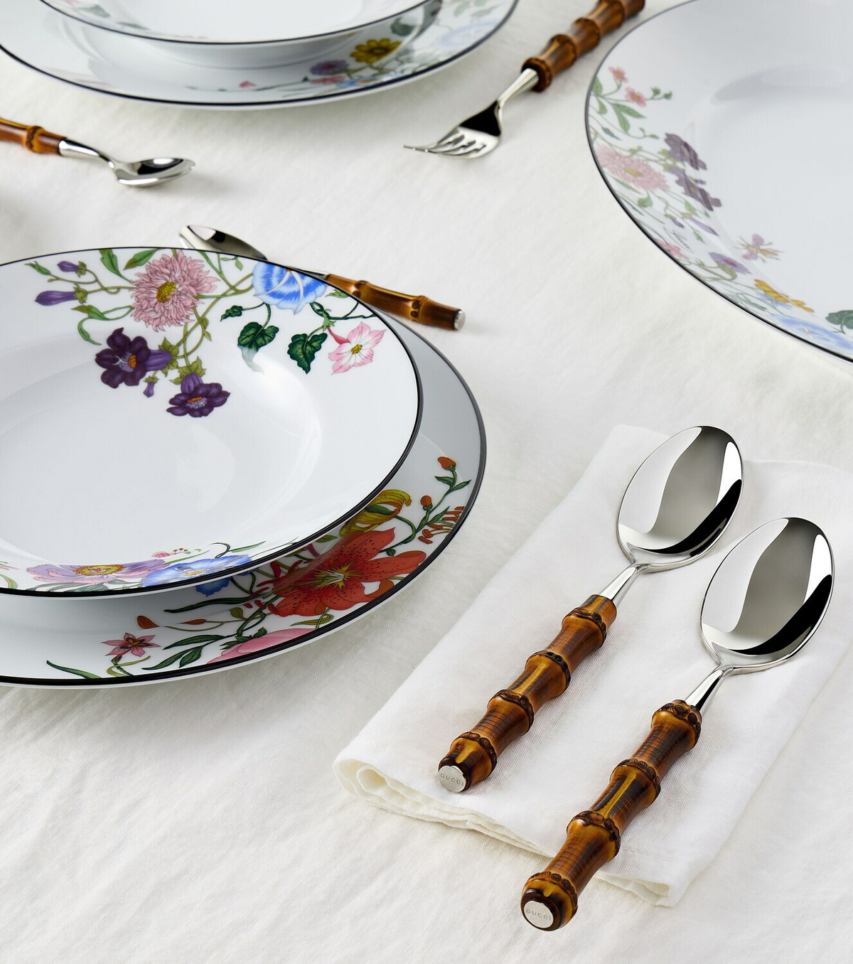 Gucci Bamboo set of 2 stainless steel spoons