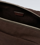 The Row Astra leather-trimmed canvas pouch