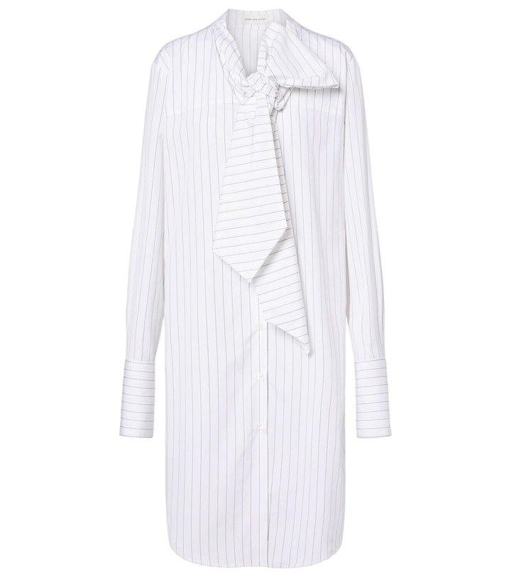Photo: Dries Van Noten Striped tie-neck cotton minidress