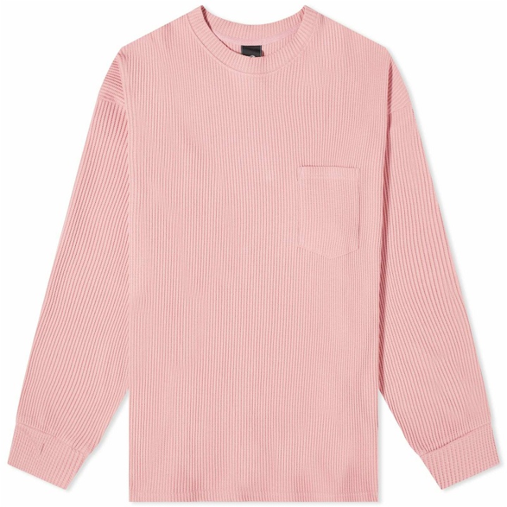 Photo: FrizmWORKS Men's Oversized Waffle Pocket T-Shirt in Pink