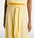 Velvet Malina linen midi skirt