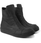 Rick Owens - Ramones Coated-Leather High-Top Sneakers - Black