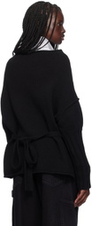 YOHJI YAMAMOTO Black R-Cap Sleeve Sweater