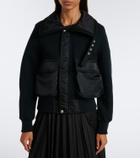 Sacai Paneled cotton-blend blouson jacket
