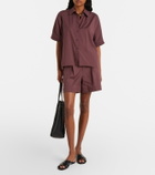 Max Mara Medeola pleated cotton-blend shorts