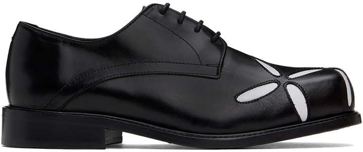 Photo: Stefan Cooke SSENSE Exclusive Black & White Slashed Square Toe Derbys