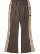 KAPITAL - Flared Striped Tech-Jersey Track Pants - Brown