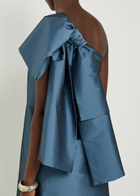 Bernadette Winnette Bow-appliquéd Taffeta Mini Dress Mid Blu