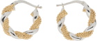 Bottega Veneta Gold & Silver Twist Hoop Earrings
