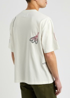 Wax London Milton Embroidered Cotton T-shirt Ecru