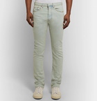 Valentino - Slim-Fit Studded Distressed Denim Jeans - Men - Light denim