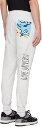 AAPE by A Bathing Ape Off-White Embroidered Sweatpants