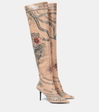 Jimmy Choo x Jean Paul Gaultier Tattoo leather over-the-knee boots