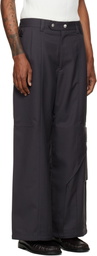 NULLUS Gray Draped Slide Cargo Pants