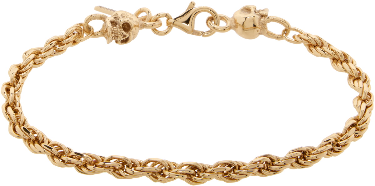 Emanuele Bicocchi SSENSE Exclusive Rope Chain Skulls Bracelet
