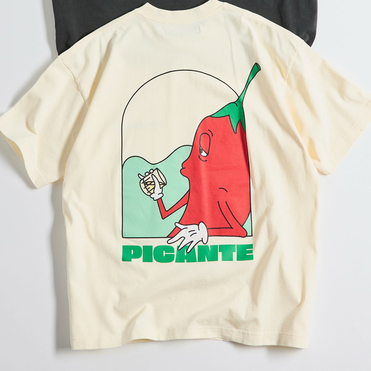 END. X PICANTE Charlie Chilli T-Shirt in Ivory