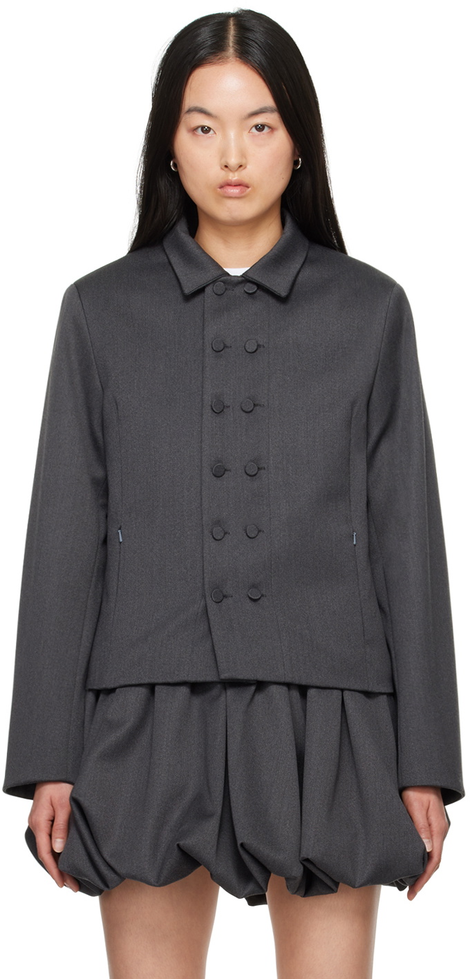 Aaron Esh Gray Double-Breasted Jacket