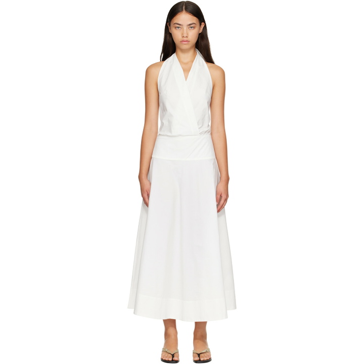 Photo: St. Agni White Halter Circle Hem Midi Dress