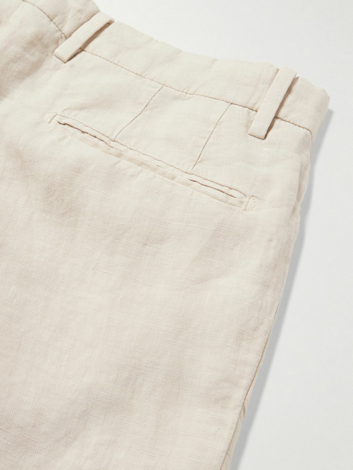 Boglioli - Straight-Leg Pleated Linen Trousers - Neutrals