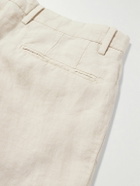 Boglioli - Straight-Leg Pleated Linen Trousers - Neutrals