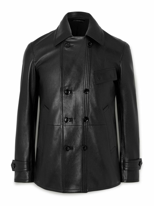 Photo: TOM FORD - Leather Peacoat - Black