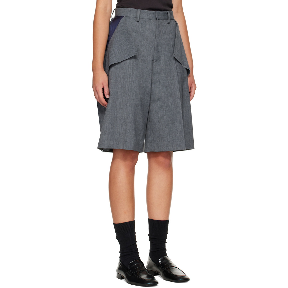 UNDERCOVER Gray UP2F1505 Long Panel Shorts