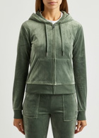 Juicy Couture Robertson Hooded Velour Sweatshirt Green