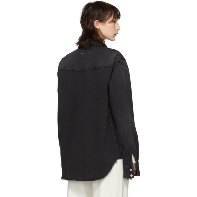 MM6 Maison Margiela Black Oversized Denim Shirt MM6 Maison