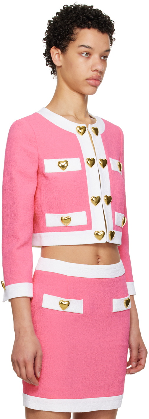 Moschino Pink Heart Buttons Jacket
