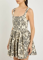 Alice + Olivia Guinevere Bustier Floral-jacquard Woven Mini Dress Black