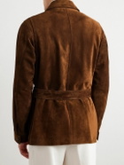 Dunhill - Belted Suede Field Jacket - Brown