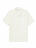 Orlebar Brown - Hibbert Camp-Collar Linen-Blend Jacquard Shirt - White