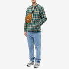 Butter Goods Men's Insulated Plaid Zip Through Jacket in Forest Green