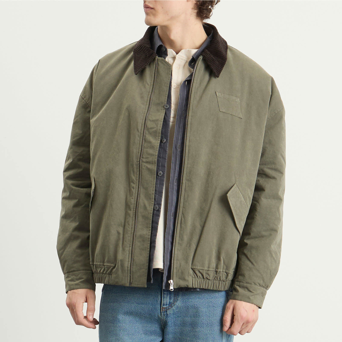 Le Père Men's Blouson Jacket in Olive