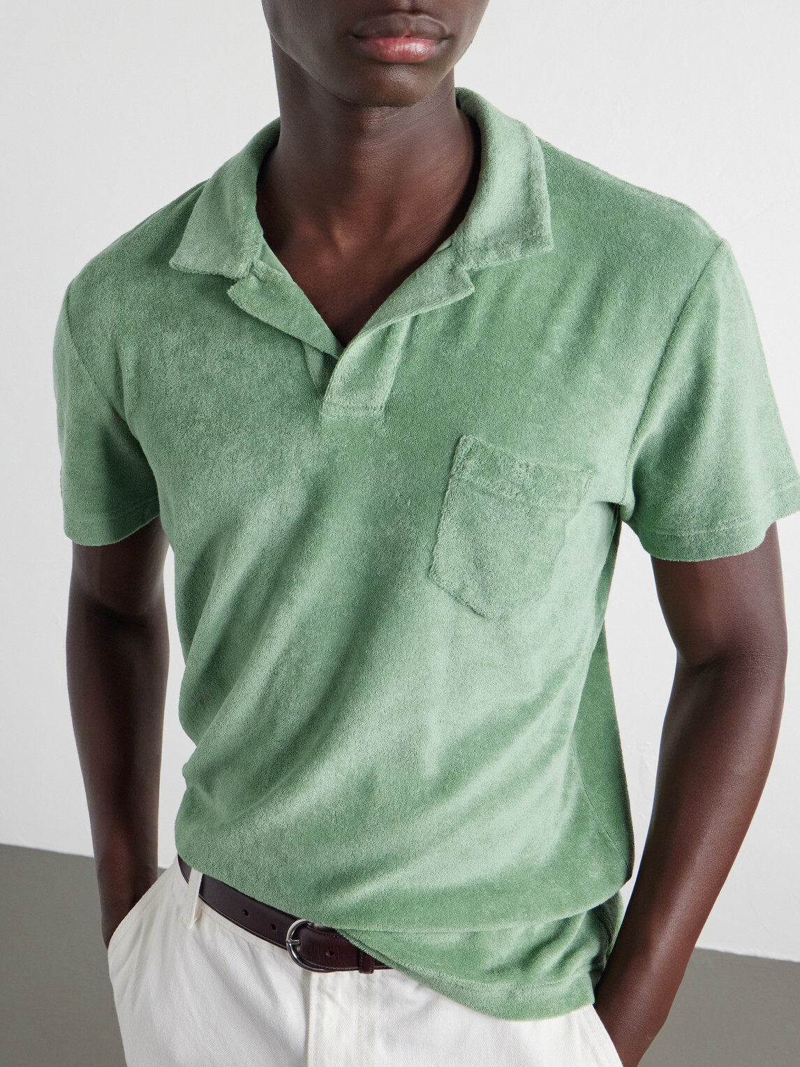 Orlebar Brown - Terry Cotton-Terry Polo Shirt - Green