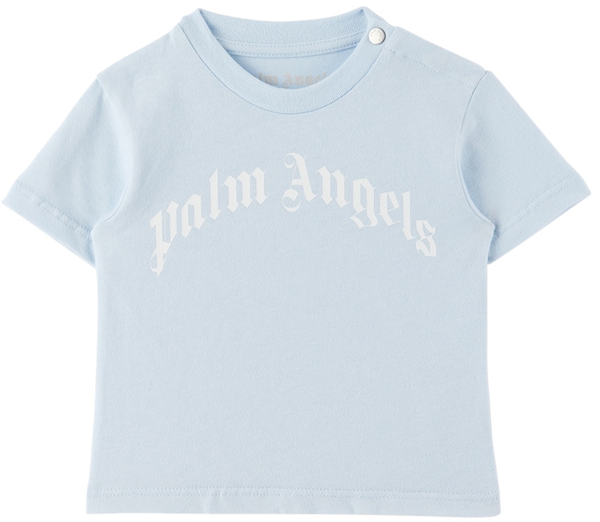 Palm Angels Light-blue Logo Cotton T-shirt, Compare