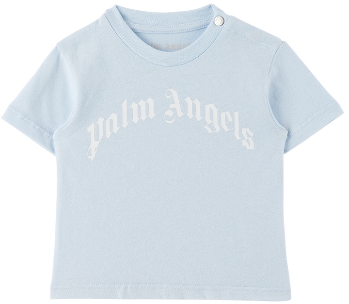 Photo: Palm Angels Baby Blue Cotton T-Shirt