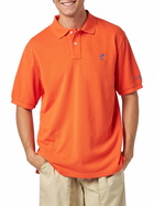 MC2 Saint Barth Man Orange Piquet Polo With St. Barth Logo And Vintage Effect