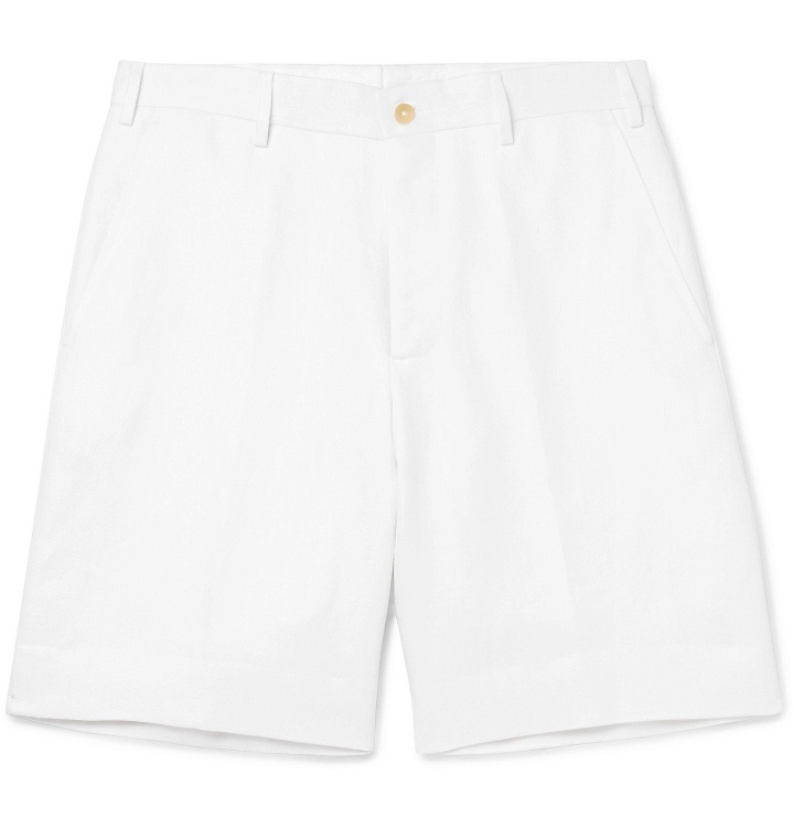 Photo: Anderson & Sheppard - Herringbone Linen Shorts - White