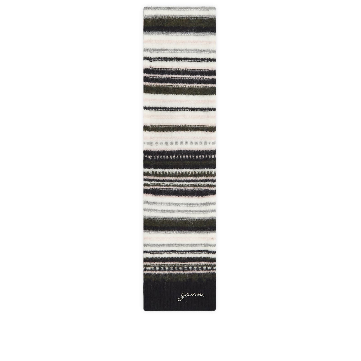スカーフ GANNI Woman Scarf Black A3905 099 Black Black Fringed Scarf | GANNI US