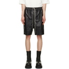 Rick Owens Black Tower Boxers Leather Shorts