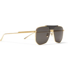 Bottega Veneta - Caravan Aviator-Style Gold-Tone Metal and Acetate Sunglasses - Gold