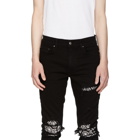 Amiri Black Bandana Crystal Jeans