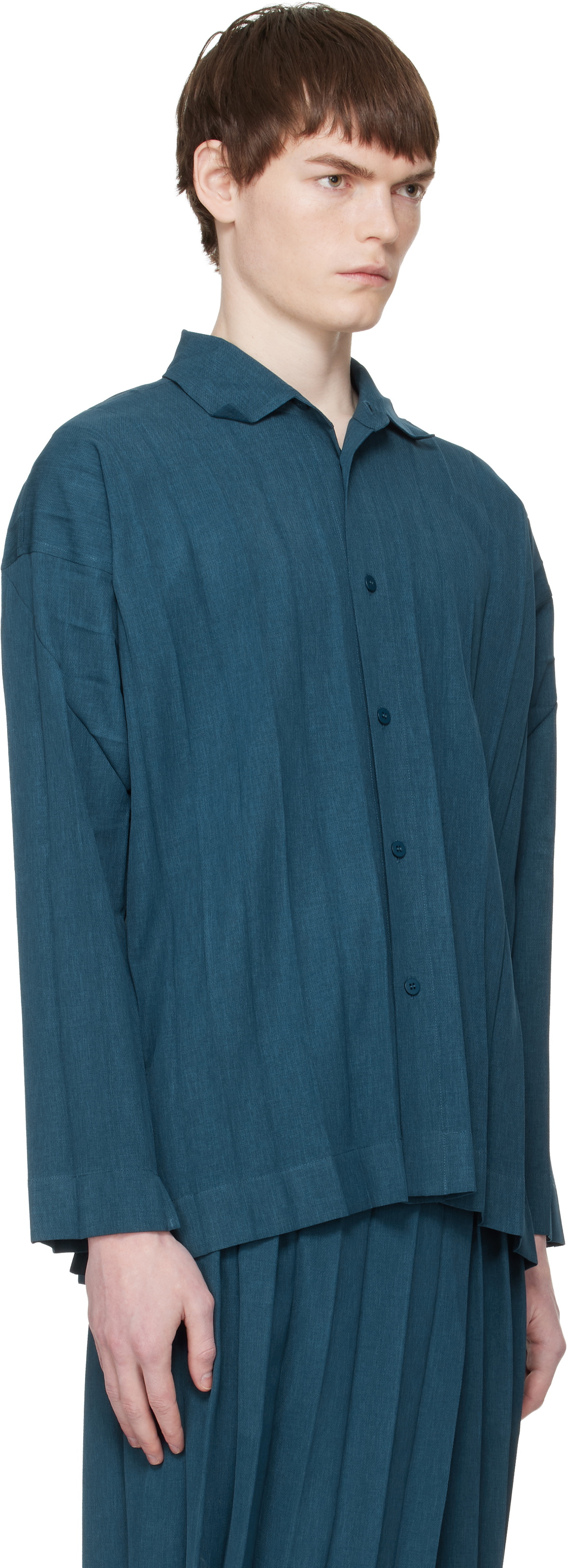 HOMME PLISSÉ ISSEY MIYAKE Navy Edge Ensemble Shirt