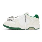 Off-White White and Green Out Of Office Sneakers