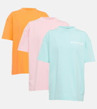 Palm Angels - 3 pack of multicolor cotton T-shirts