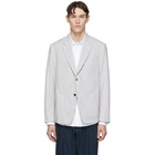 Thom Browne Grey Seersucker Sports Jacket