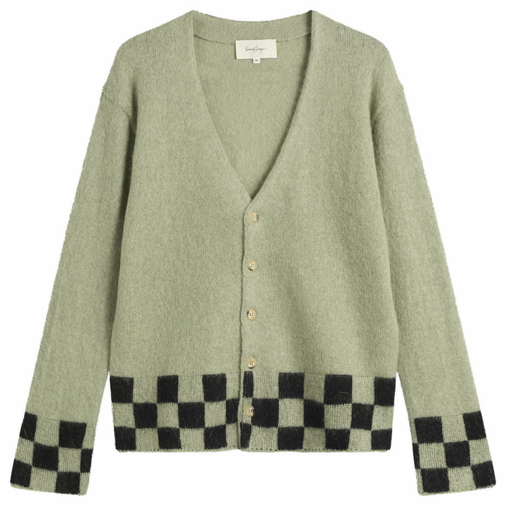 Photo: Second/Layer Men's Second Layer Chevy Cardigan in Green/Black