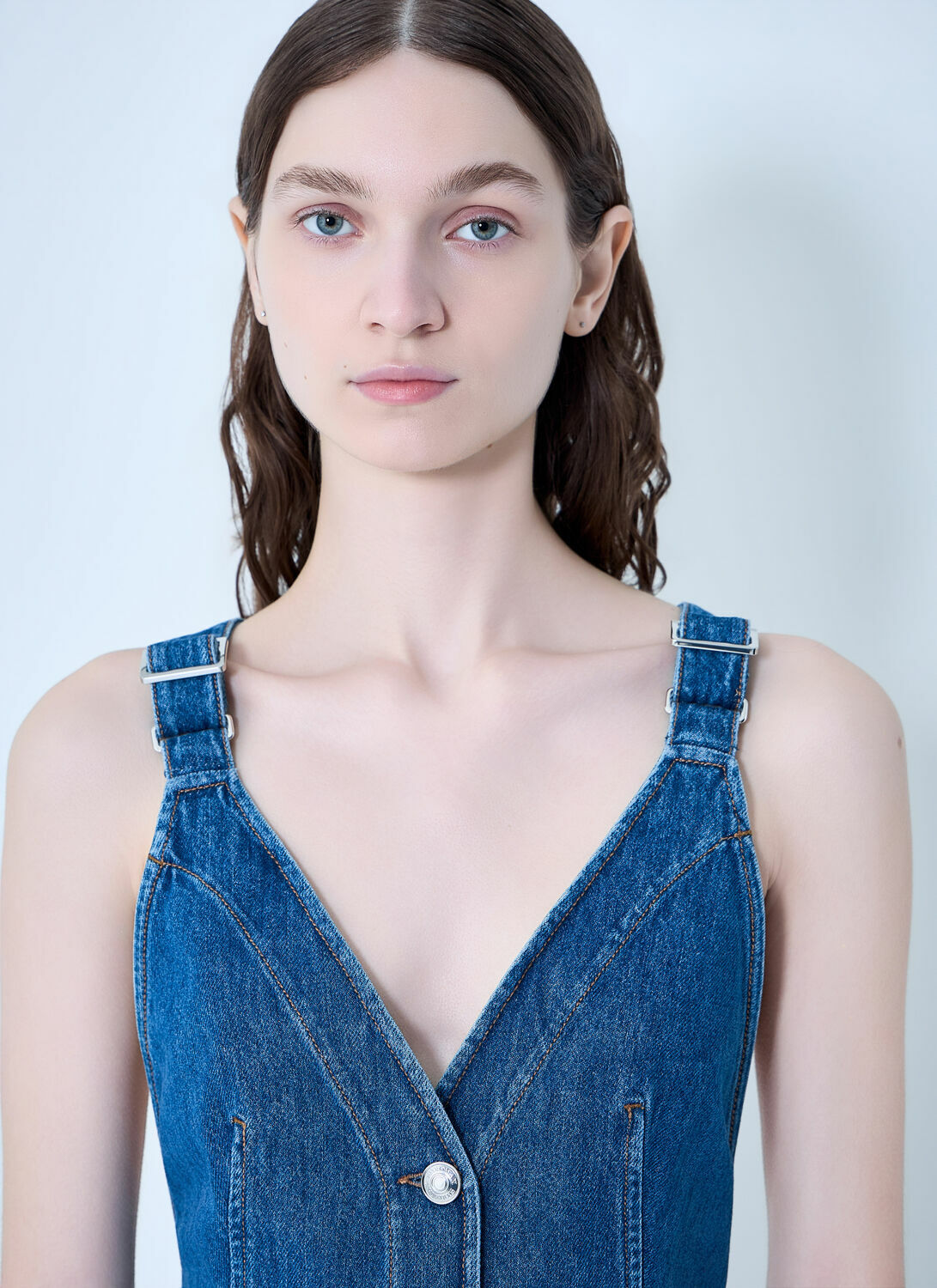 Sportmax Buttoned Denim Vest